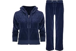 Be Jealous Womens Velour Loungewear Hoodies Velvet Ladies Jogging Hooded 2PCS Tracksuit Set