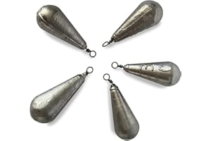 LASAMA Schönheitsshop 5X Birnenblei mit Wirbel Öse 20-120g Grundblei Meeresblei Olivenblei Angelblei