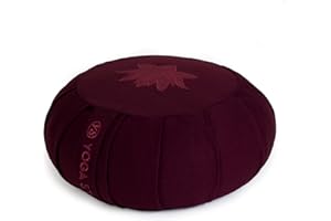 Yoga Studio Pleated Round Zafu Buckwheat Meditation Cushion - Lotus Leaf
