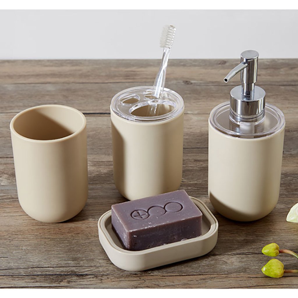 Bathroom-accessories-set-Kits-de-Salle-de-Bains-de-Quatre-pices-de-Salle-de-Bains-Tasses-brosses--Dents-Tasses-Kits-de-Salle-de-Bains-Beige