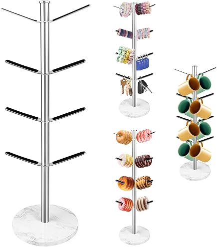 ALLCENER Becherbaum Mit Kaffeekapselhalter – Schwarzer Tassenständer Für Bis Zu 4 Tassen (44 Cm Hoch)