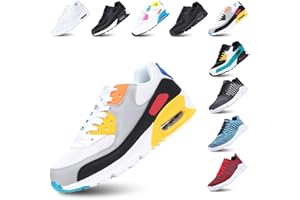 Hitmars Scarpe Running Uomo Donna Donna Ginnastica Sneaker Leggere Traspirante Outdoor Sportive Calzature da Corsa Pallavolo Tennis Nero Verde Bianco Rosa Giallo EU36-EU47