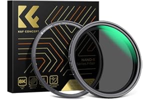K&F Concept 52 mm zmienna magnetyczna ND2-ND32 filtry obiektywu, regulowana neutralna gęstość, wodoodporne (seria Nano-X)