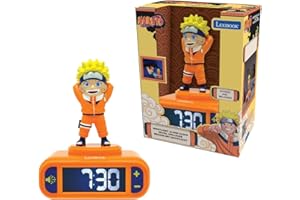 Lexibook, Naruto, Sveglia notturna Naruto, Suoni e melodie, Display LCD retroilluminato, Luminoso, Snooze, RL800NA