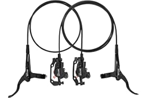 AEYINO MTB Hydraulic Disc Brake Set, Front 800mm Rear 1500mm Aluminum Alloy Brakes Kit, 2 Piston Calipers with IS/PM Universal Adapter / 160mm Rotor, for Mountain Bike, Folding Bike, Fat Bike