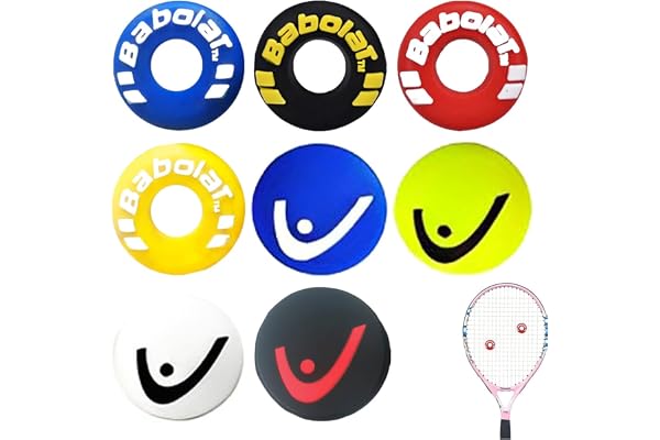 SULIUDAJI Lot de 8 amortisseurs pour raquette de tennis, expressions amusantes, amortisseurs de tennis, pour tous les modèles de raquette de tennis, raquette de badminton, raquette de squash
