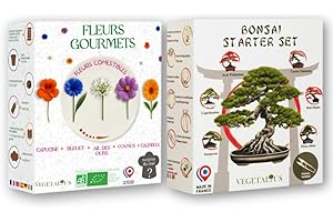 VEGETALIUS - Lot de nos 2 kits Vegetalius - Fabriqué en France - Idée coffret cadeau original pour femme & homme pour votre intérieur ou jardin ! Idéal pour Noël ou Secret Santa