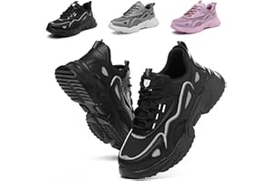 BAWALON Scarpe Antinfortunistiche Donna Leggere Scarpe da Lavoro on Punta in Acciaio Comode Traspiranti Antiscivolo Scarpe Sicurezza Donna Viola