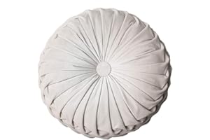 YunNasi Rund Gefüllt Kissen Samt Dekokissen für Zuhause Sofa Bett Auto (Beige)