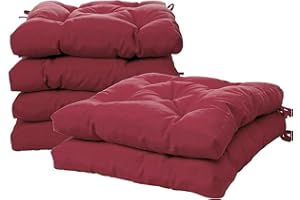 VISTE TU HOGAR Pack 6 Coussins de Chaise, 45x45x5 CM, Effet tridimensionnel, 100% Polyester, idéal pour Salle à Manger, terrasse, Salon et Restaurant, Couleur Bordeaux, fabriqué en Espagne