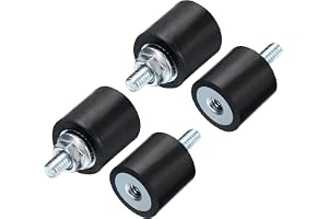 QUARKZMAN 4 st. gummiisoleringsfästen M4 x 10 mm med skruvar 15 x 15 mm