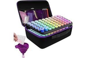 Piashow Diamond Painting Accesorios, Contenedores de Almacenamiento de Pintura Diamante, 120 Ranuras Diamond Painting Kit Completo, para DIY Diamond Painting, Morado