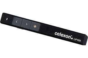 celexon Laser-Pointer Economy LP100 - bis 200m - nur 18,6g - Präsentations-Fernbedienung - Laserklasse 2 - ideal für Unternehmen und Schule