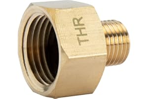 THR INDUSTRIEPRODUKTE Adaptateur de transition pour cuisinière à gaz 1/2" R vers 1/4" avec joint pour tuyau de gaz