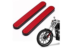 KHYYQUA 2 piezas 145 x 13 x 10 mm motocicleta bicicleta E4 catadioptrico rojo trasero autoadhesivo reflector ojo de gato scooter multifuncional e-aprobado