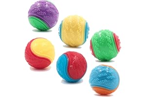 Sricam 6Pcs Squeaky Dog Ball, Dog Toys Teeth Cleaning Puppy Chew Toys Pet Training Ball Dogs Interactive Dogs Balls
