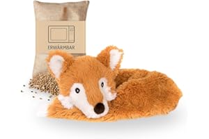 Habibi Plush Coussin de cou Renard Coussin avec chaleur Velcro avec garnissage 100% naturelle millet et de Aroma