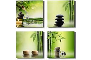 Ohok Premium Leinwandbilder Kunstdruck Bilder 30x30cm, Leinwanddruck Bilder 4er-Set Wandkunst Dekor Bild mit Holzrahmen Wandbilder für Schlafzimmer Büro Home Dekorationen (Kopfsteinpflaster)