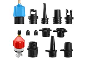 CANIPHA Adaptador bomba SUP inflable, adaptador válvula SUP para tabla remo con 9 adaptadores bomba aire convencionales estándar para inflables, accesorio bomba de tabla de remo, adaptador