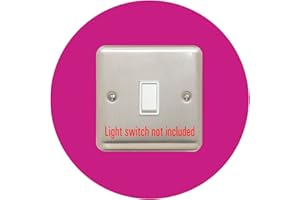DSD SUPPLIES LTD. single LIGHT SWITCH SURROUND | round | acrylic back panel or finger plate | plug, Colour:Pink