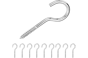 RosewineC 10 Stück Schraubhaken Edelstahl, 3.38 Zoll Haken zum Schrauben, Hakenschrauben, Schraubhaken Groß für Hängematten, Hängesessel, Feste Kabel, Markisen, Haken Decke