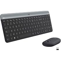 Logitech MK470 Slim Combo Kabelloses Tastatur-Maus-Set, 2.4 GHz ...