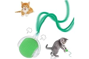STFYUG Palla Di Giocattoli Interattivi per Gatti, Palla Interattiva per Cani, Pallina Interattiva per Gatto, Pallina Gatto Interattiva, Palline Rotante a 360° Adatta per Gatti e Cani (Verde)