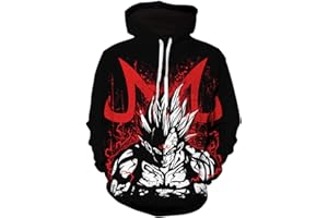 CHENMA Herren Japanischer Anime Cosplay Goku 3D-Druck Pullover Kapuzen-Sweatshirt mit Kängurutasche