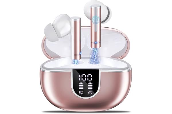 Ulfsaar Ecouteurs Bluetooth sans Fil, 2023 Oreillettes Bluetooth 5.3 avec HiFi Stéréo, Casque sans Fil avec 2 Mic Réduction de Bruit, Contrôle Tactile, 42H d’Autonomie, IP7 Etanche pour iOS Android