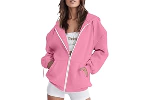 amropi Women's Sweatshirt Hooded Jacket Zipper Coat Casual Sports Outerwear