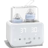 Grownsy 10 in 1 Double Baby Bottle Warmer with Sterilizer | Precise control with 1 &deg;C adjustment, LCD display, keeps heat 24