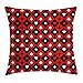 Produktbild Poker Tournament Decorations Throw Pillow Cushion Cover, Card Suit Chess Board Classic Checkered Pattern Symbols, Decorative Square Accent Pillow Case, 18 X 18 inches, Red Black White