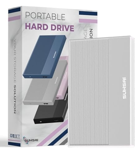 Suhsai Disque dur externe portable 250 Go USB 2.0, disque de stockage
