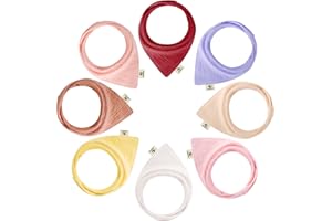 BEBOAN 8 Stück Musselin Halstuch Baby ab 1,2,3 Jahre, Achterpackung Dreieckstuch Baby Junge und Mädchen, Reine Farbe Sabberlätzchen Baby Spucklätzchen Baby (Mädchen)