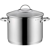 WMF Provence Plus &ndash; 24 cm Tall Vegetable Pot with Glass Lid, Cromargan Stainless Steel Without Non-Stick Coating, Suitable fo