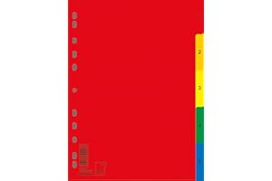 DONAU Divisori A4 230 x 297 mm 1-5 fogli colori assortiti / archiviazione documenti / Colore Assortiti / Formato A4