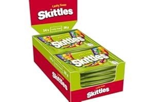 Skittles Crazy Sours, Caramelle Americane Rotonde Colorate alla Frutta dal Gusto Aspro, 14 confezioni da 38 g ognuna, Idee Regalo Natale