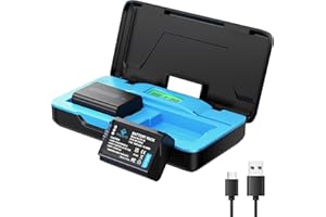 POEOSAS NP-FW50 Akku 1400 mAh mit USB-C 20 W Schnellladegehäuse für Sony ZV-E10, Alpha A6000 A6100 A6300 A6400 A6500 A5100 A7 A7II A7R A7RII A7S A7SII, magnetische Schnappabdeckung, 2 Stück