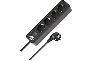 Brennenstuhl Ecolor Steckdosenleiste 4-Fach (Mehrfachsteckdose mit Schalter und 1,5m Kabel) schwarz