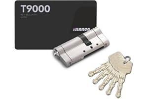 HEXIHER Cerradura de cilindro 30 50 mm, Anti-Ruptura Cerradura de cilindro de embutir de doble apertura con llave AB, 5 llaves principales y tarjeta de código