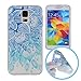 Produktbild Silingsan Silikon Hülle für Samsung Galaxy S5 Gummi Gel TPU Schutzhülle Soft Slim Silicone Case Cover Ultra Dünne Etui Weiche Flexible Schale Anti-stoß Anti-Kratz Tasche - Blaue Mandala-Blume