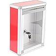 Hemobllo Box Box Suggestion Box Complaint Box Mailboxes for outside Wall Mount Complaint Mailbox Apartment Postbox Metal Mailbox Tip Jar Aluminum Alloy Red Office Wall Hanging