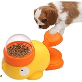 Busstier İnteraktif Kedi K&ouml;pek Mama Oyuncağı, &Ouml;rdek Şeklinde Pedallı &Ouml;d&uuml;l Maması Fırlatıcı, Zeka Geliştirici Yavaş Beslenme A