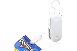 UNMOT 2-in-1 Handheld Plastic Easy Seal Bag Sealer for Snack Preservation, Bag Sealer Heat Seal, Fresher for Longer Easy Seal bag Resealer (Battery Not Included) White, 10x4x3.5cm