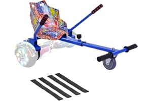 LSLIFE Hoverkart Go Kart Attachment Adjustable Hoverkart Seat for Self Balancing Scooters - Fits All Hover Board Sizes - 6.5", 8" and 10" Pink/Blue/Purple (Graffiti Blue)
