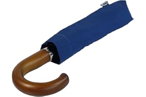 iX-brella - Regenschirm Herren XXL 121 cm Holzgriff Auf-Zu-Automatik - für Zwei Personen - Navy-blau
