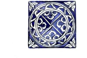 ARTIGIANATO VULCANO Mattonella piastrelle marocchine 10 * 10 in ceramica dipinta a mano di Fes cm 1,4