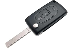 BARAC Carcasa Llave 3 Botones Citroen c2 c3 c4 c5 Picasso Peugeot 206 207 307 308 407 408 Partner Mando a Distancia Coche Compatible CE0523 VA2