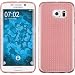 Produktbild PhoneNatic Case für Samsung Galaxy S6 Edge Hülle Silikon rosa Iced Cover Galaxy S6 Edge Tasche + flexible Folie