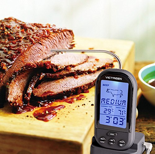 Victagen intelligentes wireless Fernbedienung Fleisch Thermometer, Outdoor tragbares elektronisches Thermometer für Essen Kochen&Grill, Backen Thermometer mit Countdown Küchenzeituhr - 8